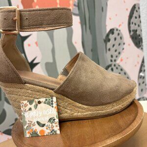 TOP Moda Women's Tatum-72 Wedge Ankle Strap Espadrille Sandals: Size 6